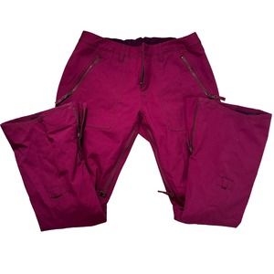 Burton Womens Da Nang Outdoor Ski Snow Pants Elastic Waist Maroon Large